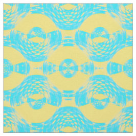Tecido Abstrato Aqua e Amarelo