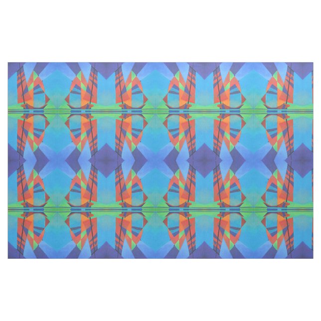Tecido Abstrato Art Junk Boat Contra Céu Azul Profundo (Fat Quarter)
