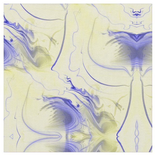 Tecido Abstrato azul e amarelo (Detalhe)