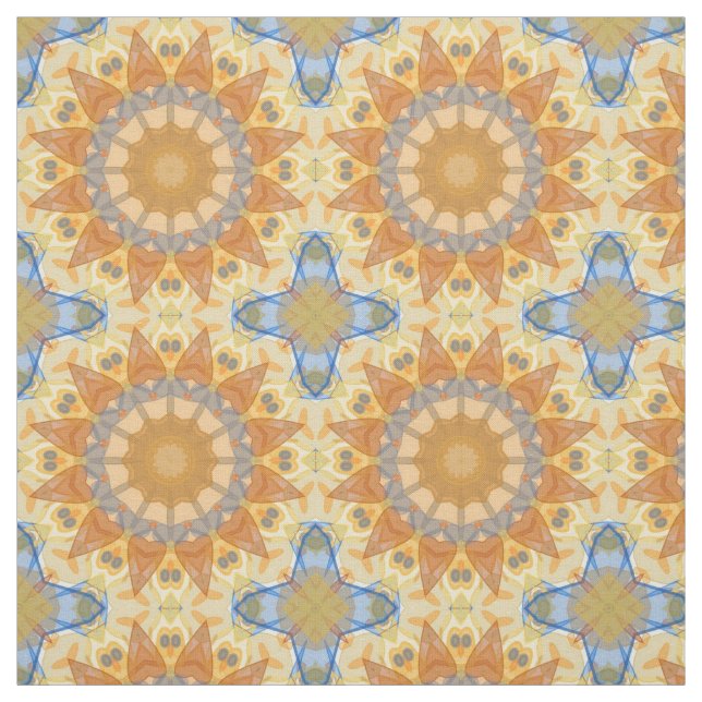 Tecido Abstrato Azul e Amarelo - Geométrico (Modelo)