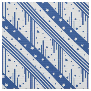 Tecido Abstrato azul e branco