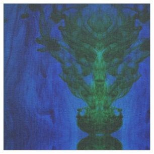 Tecido Abstrato Azul e Corantes Verdes