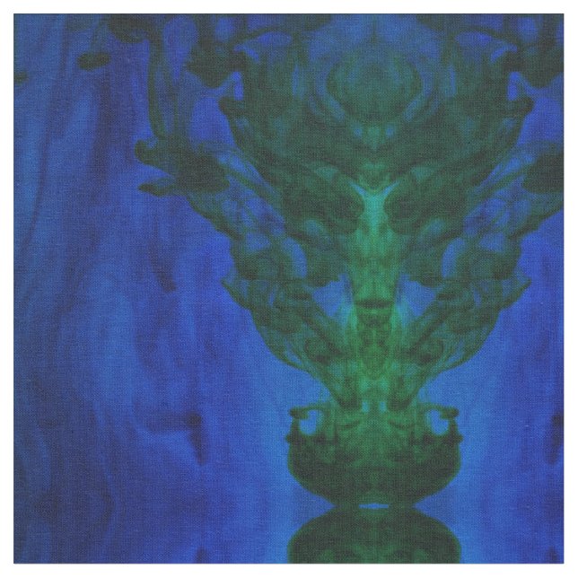Tecido Abstrato Azul e Corantes Verdes (Detalhe)