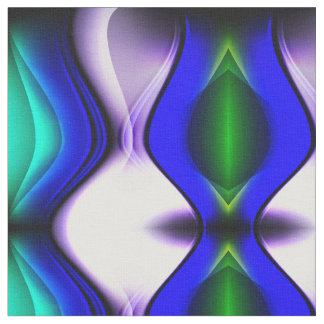 Tecido Abstrato Azul e Ondas Verdes