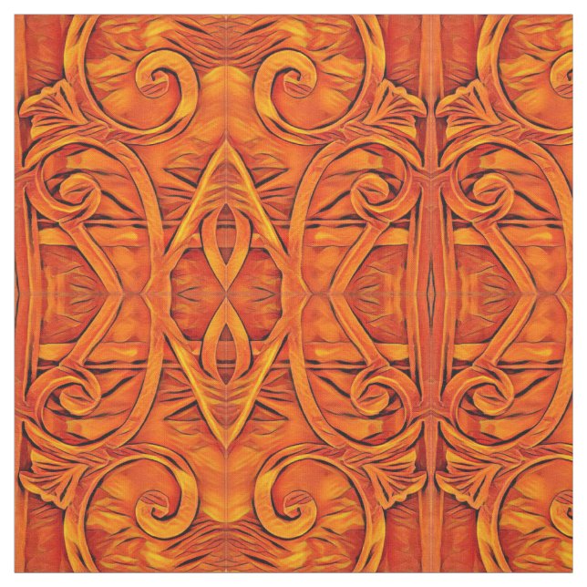 Tecido Abstrato BoHo Laranja (Modelo)