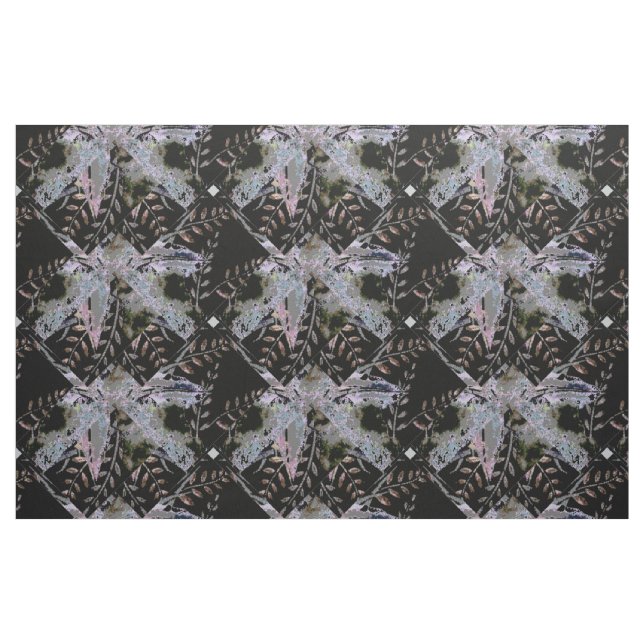 Tecido Abstrato botânico (preto) (Fat Quarter)