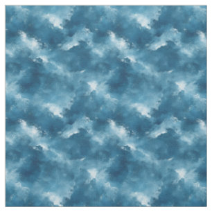 Tecido Abstrato Branco e Azul