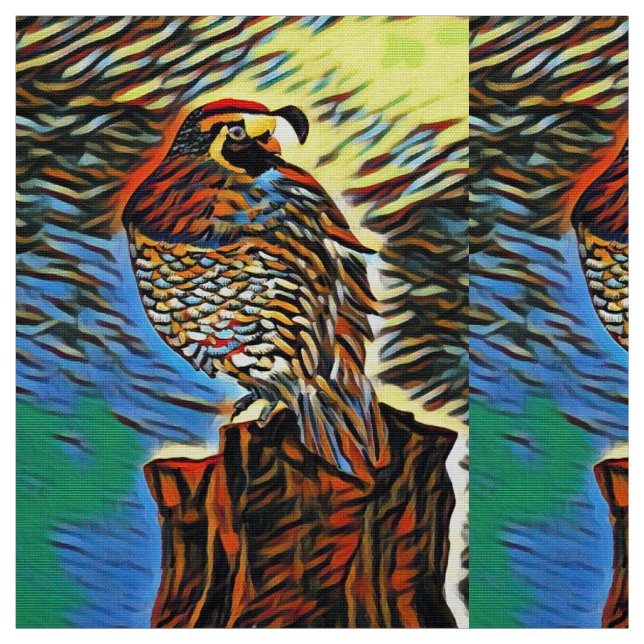 Tecido Abstrato Colorida Quail (Modelo)