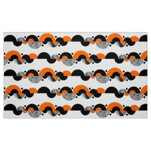 Tecido Abstrato Crescents 02 - Laranja