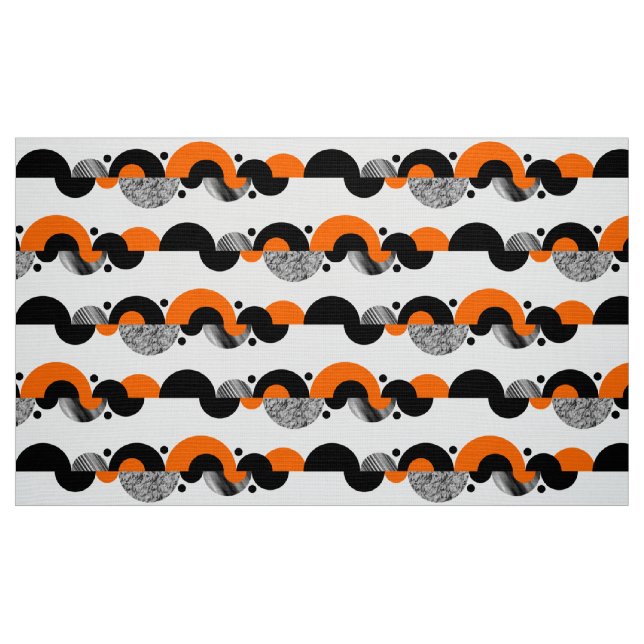 Tecido Abstrato Crescents 02 - Laranja (Fat Quarter)
