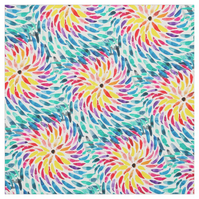 Tecido Abstrato de aquarela espiral arco-íris (Modelo)