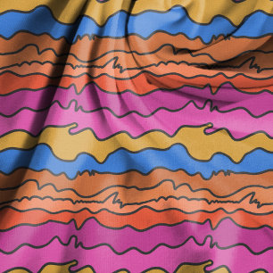Tecido Abstrato de Cores Terrosas Onduladas Horizo