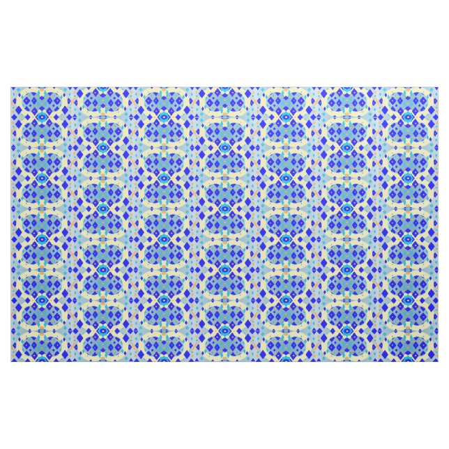 Tecido Abstrato de Diamante Azul Moderno (Fat Quarter)