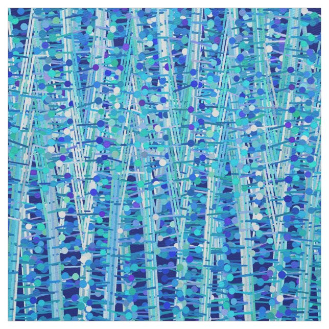 Tecido Abstrato de lâminas e pontos, cobalto azul (Modelo)
