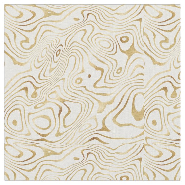 Tecido Abstrato de mármore Dourado branco moderno (Detalhe)