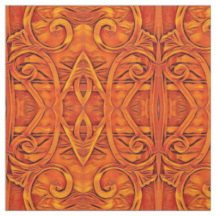 Tecido Abstrato de Orange BoHo