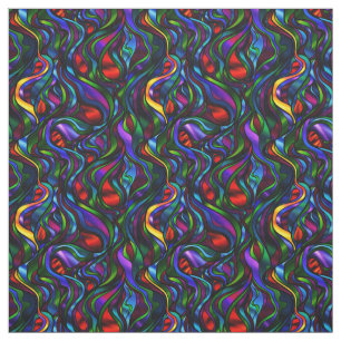 Tecido Abstrato de Vidro Psicodélico