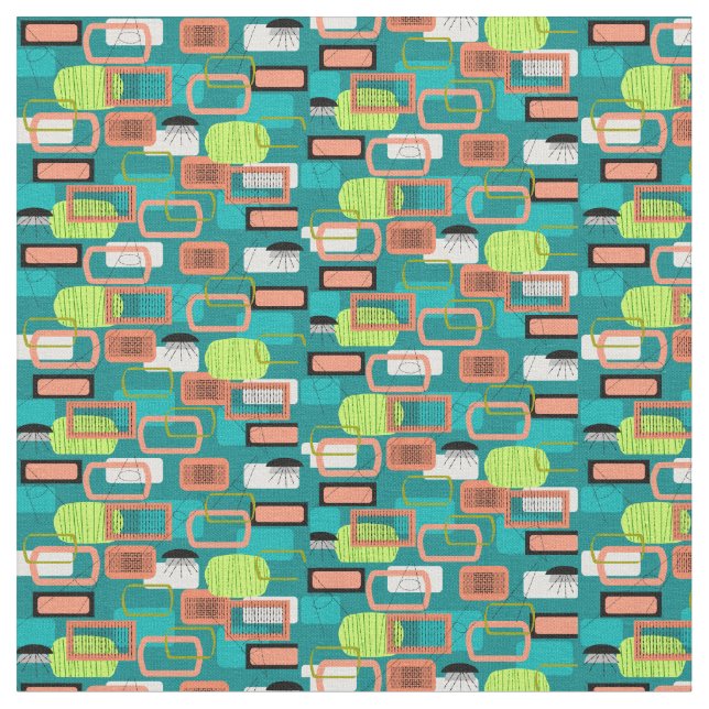 Tecido Abstrato do meio século no verde (Detalhe)