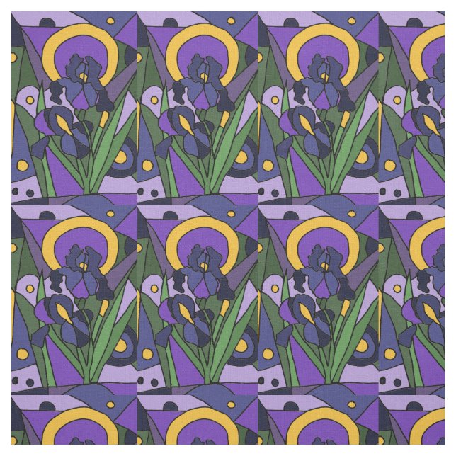 Tecido abstrato floral da íris azul (Modelo)