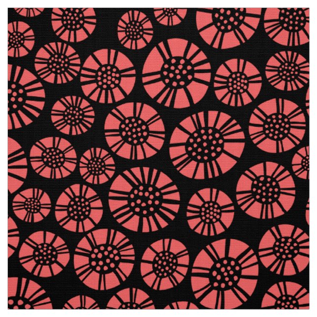 Tecido Abstrato Flores 031023 - Tropical Pink on Black (R (Modelo)