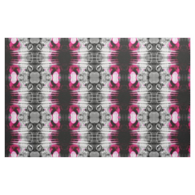 Tecido Abstrato Fuchsia, Cinza e padrão do grão preto (Fat Quarter)