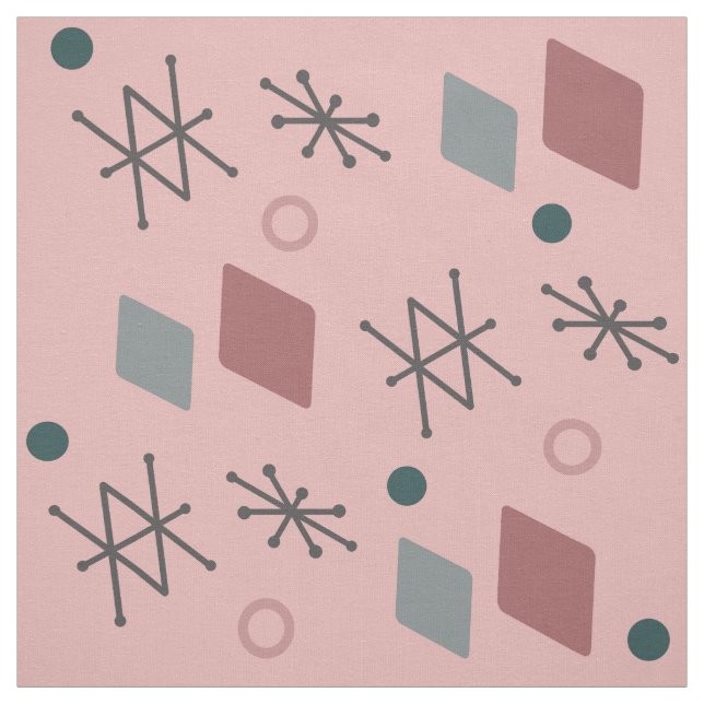 Tecido abstrato Geométrica de Cinza Rosa (Modelo)