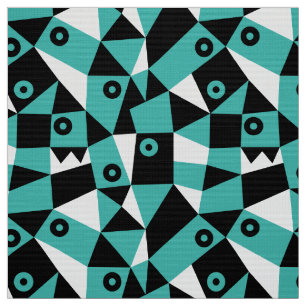 Tecido Abstrato Geométrico 030919 - Blue Green