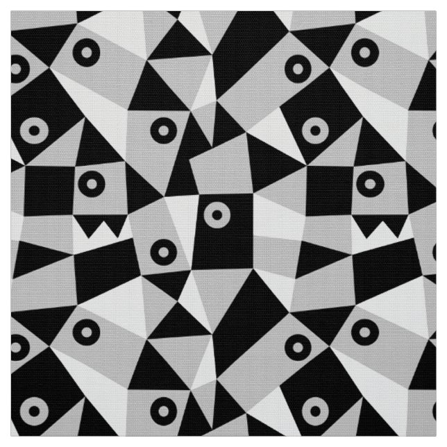 Tecido Abstrato Geométrico 030919 - Cinza (Modelo)