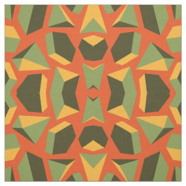 Tecido Abstrato Geométrico 3D Laranja Verde Moderno