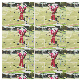 Tecido Abstrato Lawn Bowlers Jogando Lawn Bowls,