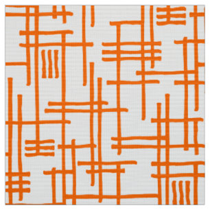Tecido Abstrato Lines 120923 - Laranja em branco