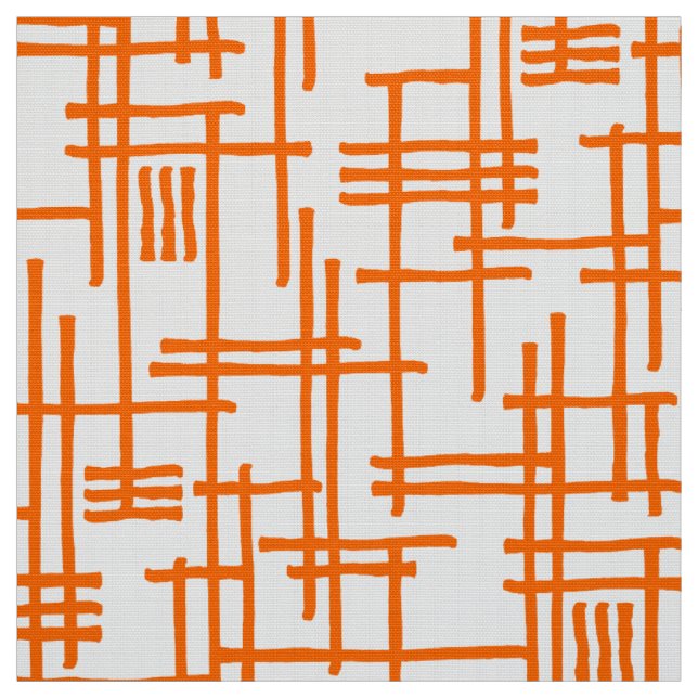 Tecido Abstrato Lines 120923 - Laranja em branco (Modelo)