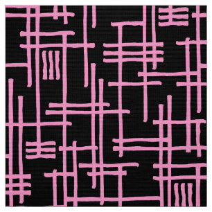 Tecido Abstrato Lines 120923 - Rosa em preto
