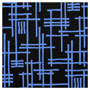 Tecido Abstrato Linhas 120923 - Azul bebê em preto