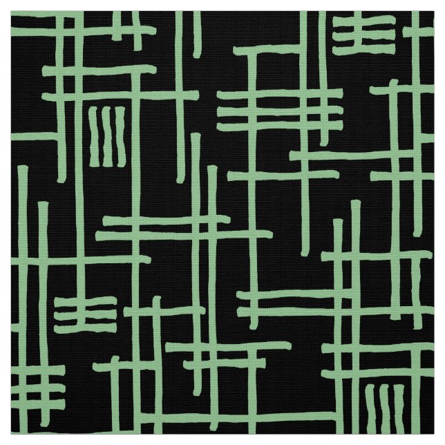 Tecido Abstrato Linhas 120923 - Verde desbotado em preto (Modelo)