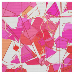 Tecido Abstrato moderno do meio século, fúcsia, laranja