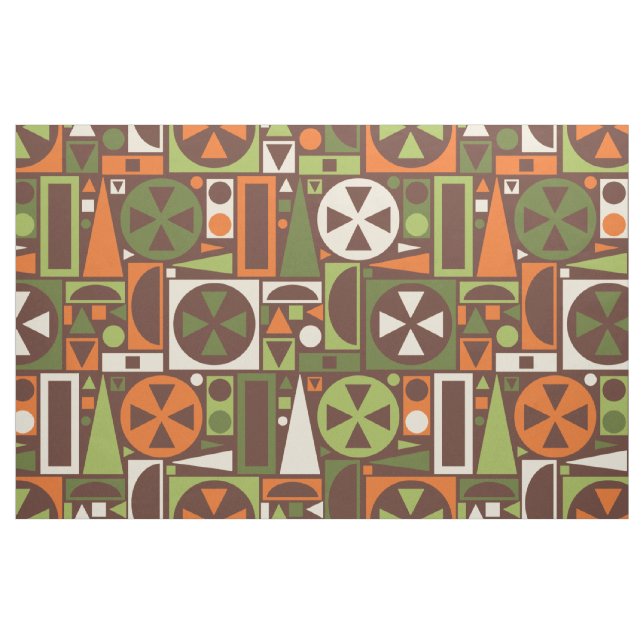 Tecido Abstrato moderno do meio século retro geométrico (Fat Quarter)