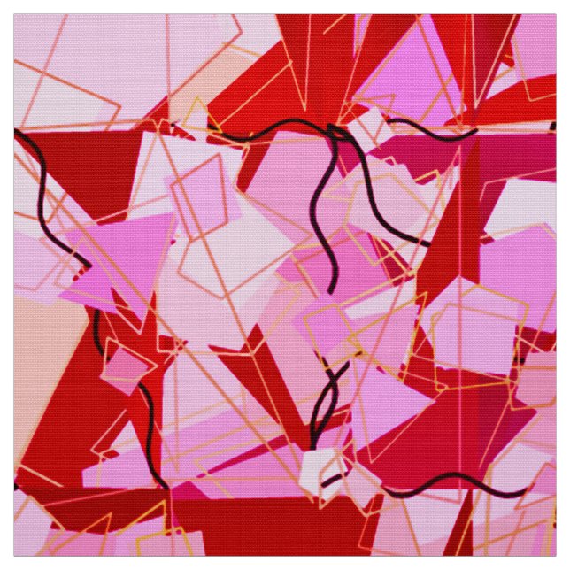 Tecido Abstrato moderno do século médio, vermelho escuro  (Modelo)