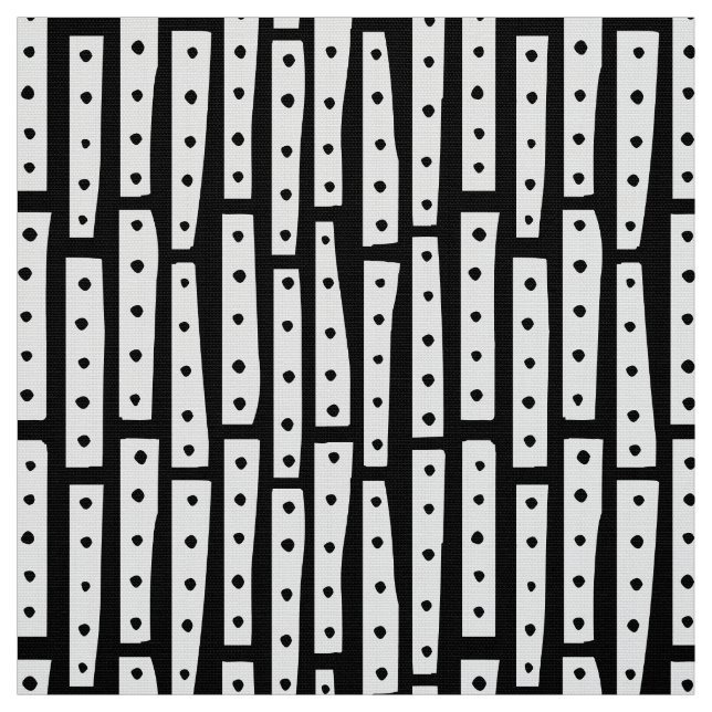 Tecido Abstrato na vertical - Branco em preto (Modelo)