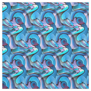 Tecido Abstrato Oceano Ondas Azul e Roxo