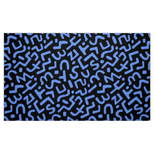 Tecido Abstrato padrão 170822 - Baby Blue on Black