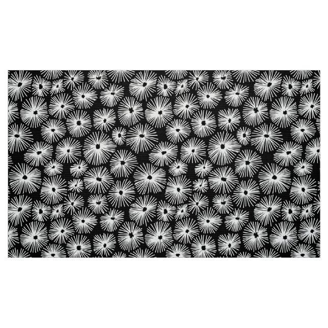Tecido Abstrato Pattern 101115 - White on Black (Padrão d (Fat Quarter)
