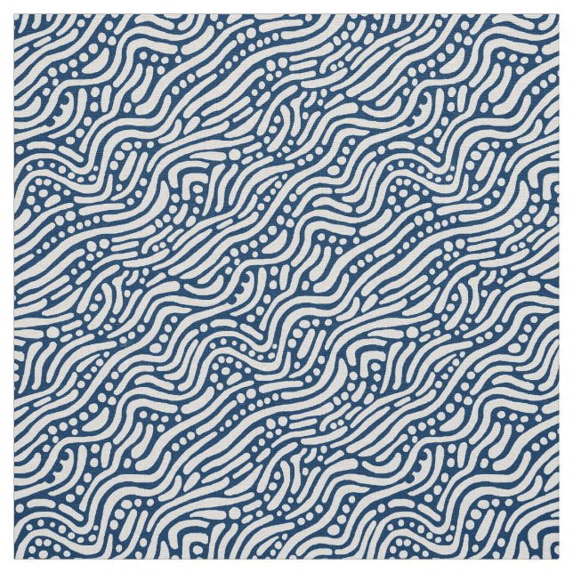 Tecido Abstrato Pattern 110523 - Branco sobre o azul Shib (Modelo)
