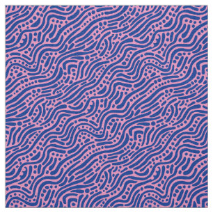 Tecido Abstrato Pattern 110523 - Marinho Blue and Pink