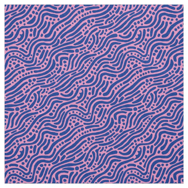 Tecido Abstrato Pattern 110523 - Marinho Blue and Pink (Modelo)