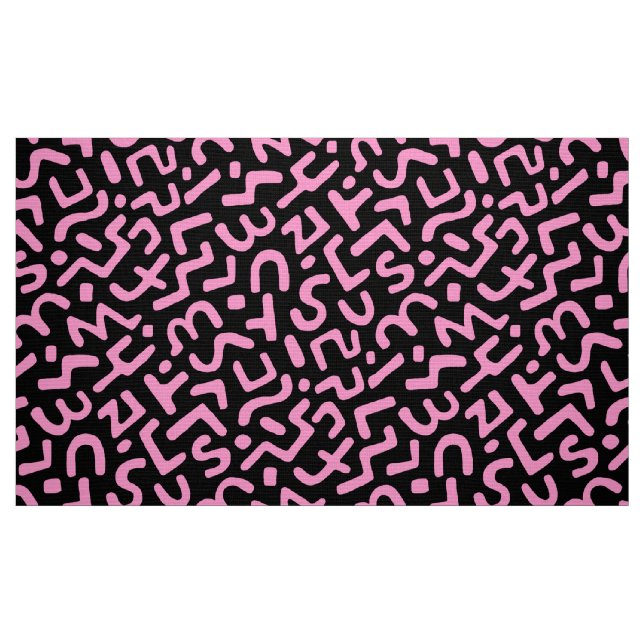 Tecido Abstrato Pattern 170822 - Rosa em preto (Fat Quarter)