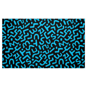 Tecido Abstrato Pattern 170822 - Sky Blue on Black