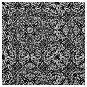 Tecido Abstrato preto e branco padrão em