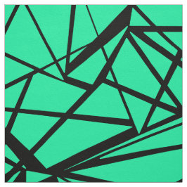 Tecido Abstrato preto e turquesa