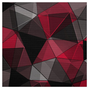 Tecido Abstrato, preto e vermelho, triângulo, geométric